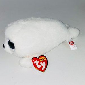 Ty Boos Icy White Seal Blue Eyes Pretend Play Beanie Plush Pinniped Mammal
